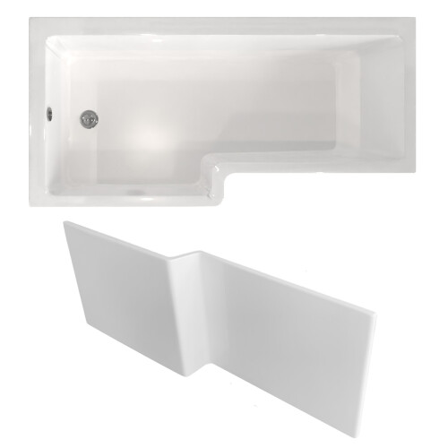 NES Home Nes Home 1700 x 850mm Square Left Hand L Shaped Shower Bath & Front Panel