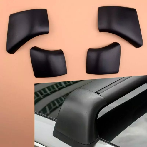 4Pcs Auto Schwarz Dach Rack Abdeckung Kappe Schiene Ende Shell Ersatz 1