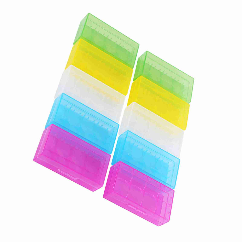 5 Colors Multifunctional Transparent Plastic Holder Storage Box For 18650 18350 Battery 10 Pcs 4271324466056