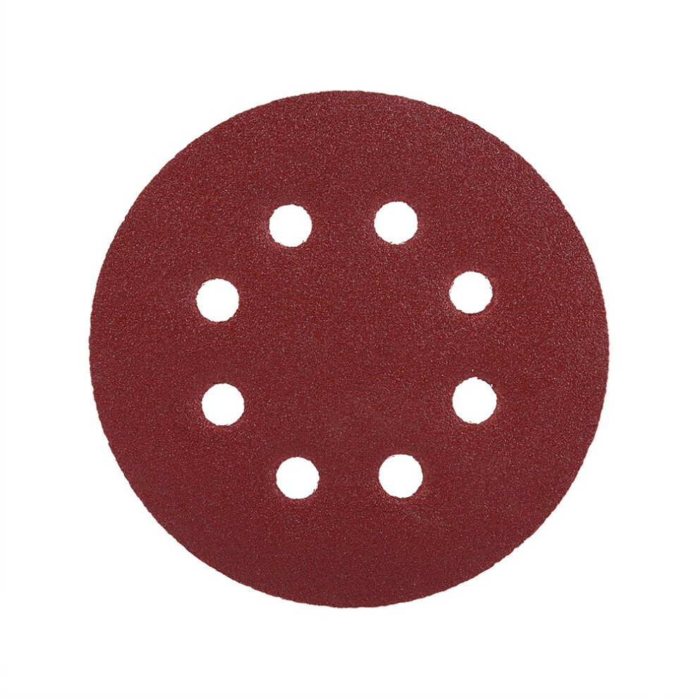 125Mm Round Shape Red Grinding Discs 8 Hole Grit Sand Papers(120#) 9331324466373