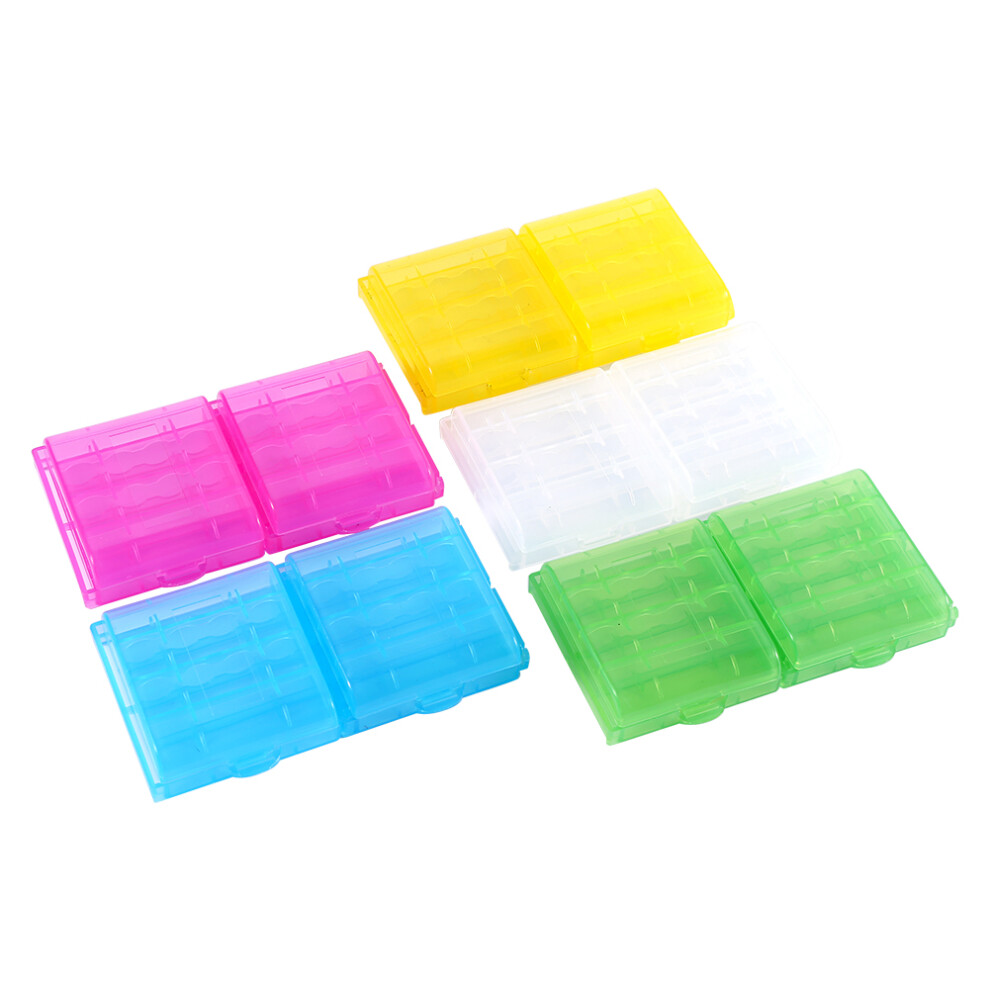 5 Colors Multifunctional Transparent Hard Plastic Case Holder Storage Box For Aa Aaa Battery 3541324466174