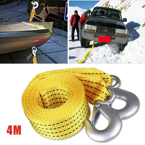 Car Tow Cable Heavy Duty Trailer Rope Towing Pull Rope Strap Hooks 1