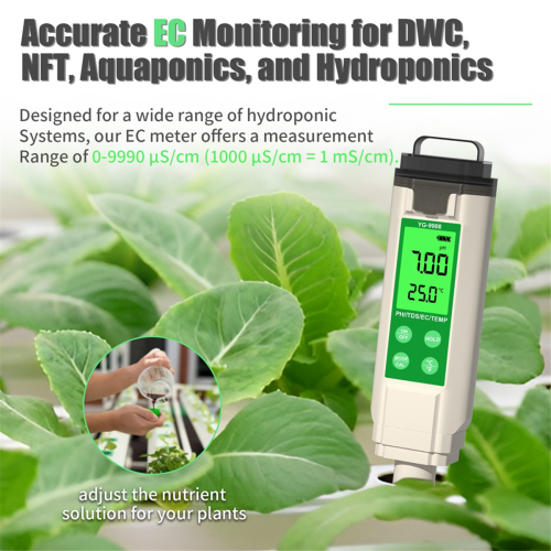 PH Meter Hydroponic Water Quality Tester LCD Backlight Thermometer 2