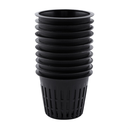10pcs Heavy Duty Mesh Pot Net Cup Basket Hydroponic Plant Grow Clone Black 1