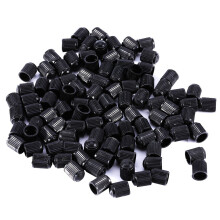 100Pcs Black Plastic Bike Tyre Valve Caps
