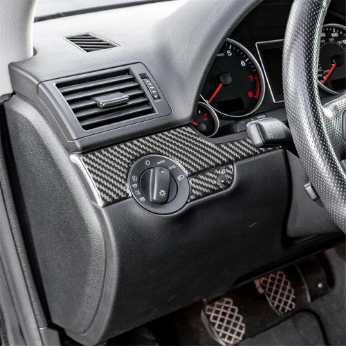 Für A4 S4 2005-2008 Carbon Fiber Auto Scheinwerfer Schalter Abdeckung LHD 2