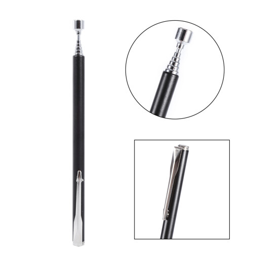 Portable Telescopic Easy Magnetic Pick Up Rod Stick Extending Magnet Handheld Tool Black 2