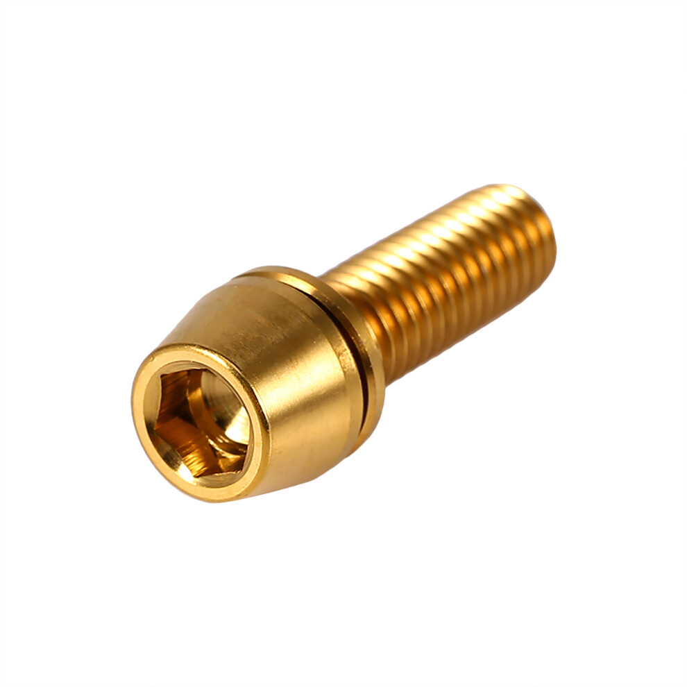 Titanium Alloy Bicycle Titanium Head Bolt Taper With Washer For Mountain Bike(Golden) 8441324470780
