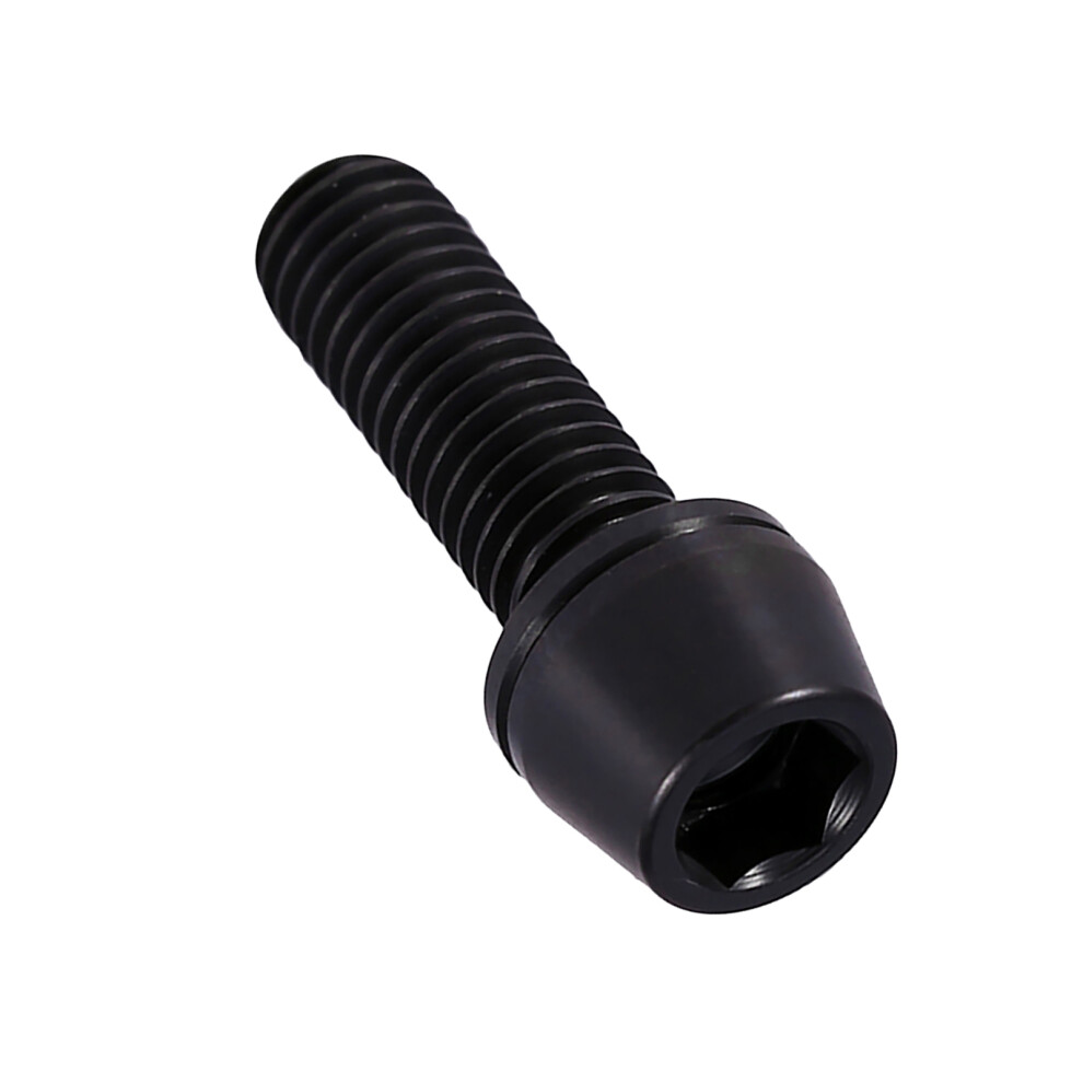 Titanium Alloy Titanium Tapered Head Screw With Washer For Mountain Bike(Black) 7611324470771