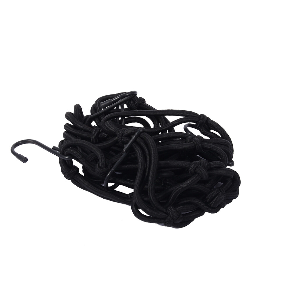 Motorbike Motorcycle Helmet Bungee Luggage Cargo 6 Hooks Net Hold Down Black 7901324471039