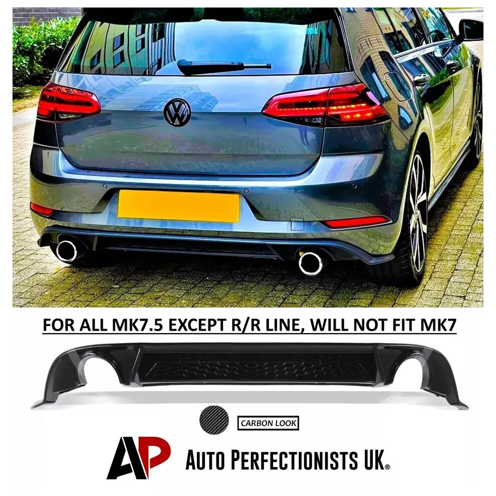 For Vw Golf Gti Mk7.5 Rear Valance Diffuser Spoiler Lip Splitter Kit 5061072663178