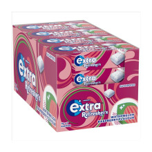 Extra Refreshers Watermelon Raspberry Flavour Sugarfree Chewing Gum Handy Box 7 Pieces 15.6g (Pack of 16)
