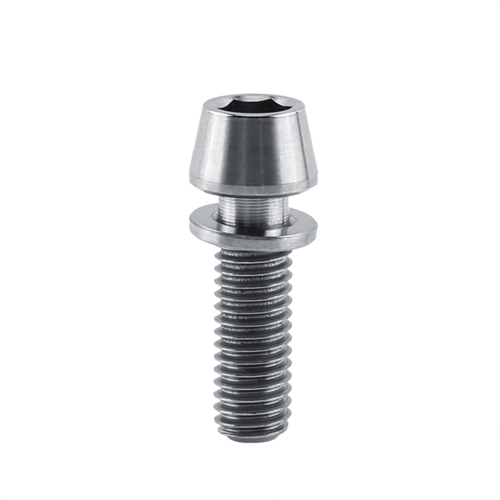 Titanium Alloy Titanium Tapered Head Screw With Washer For Mountain Bike(Silver/M6x16) 4631324471212