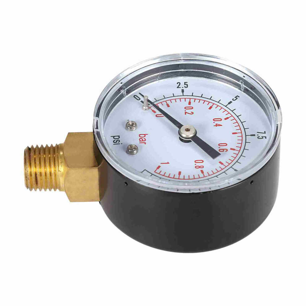 50Mm Pool Filter Water Pressure Dial Hydraulic Pressure Gauge Meter Manometer 1/4" Npt Thread 5041324471393