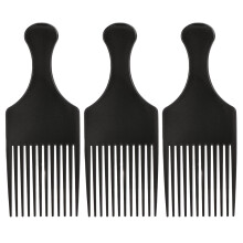 3Pcs Afro Comb Curly Hair Brush Comb Hairdressing Styling Tool Black for Man & Woman