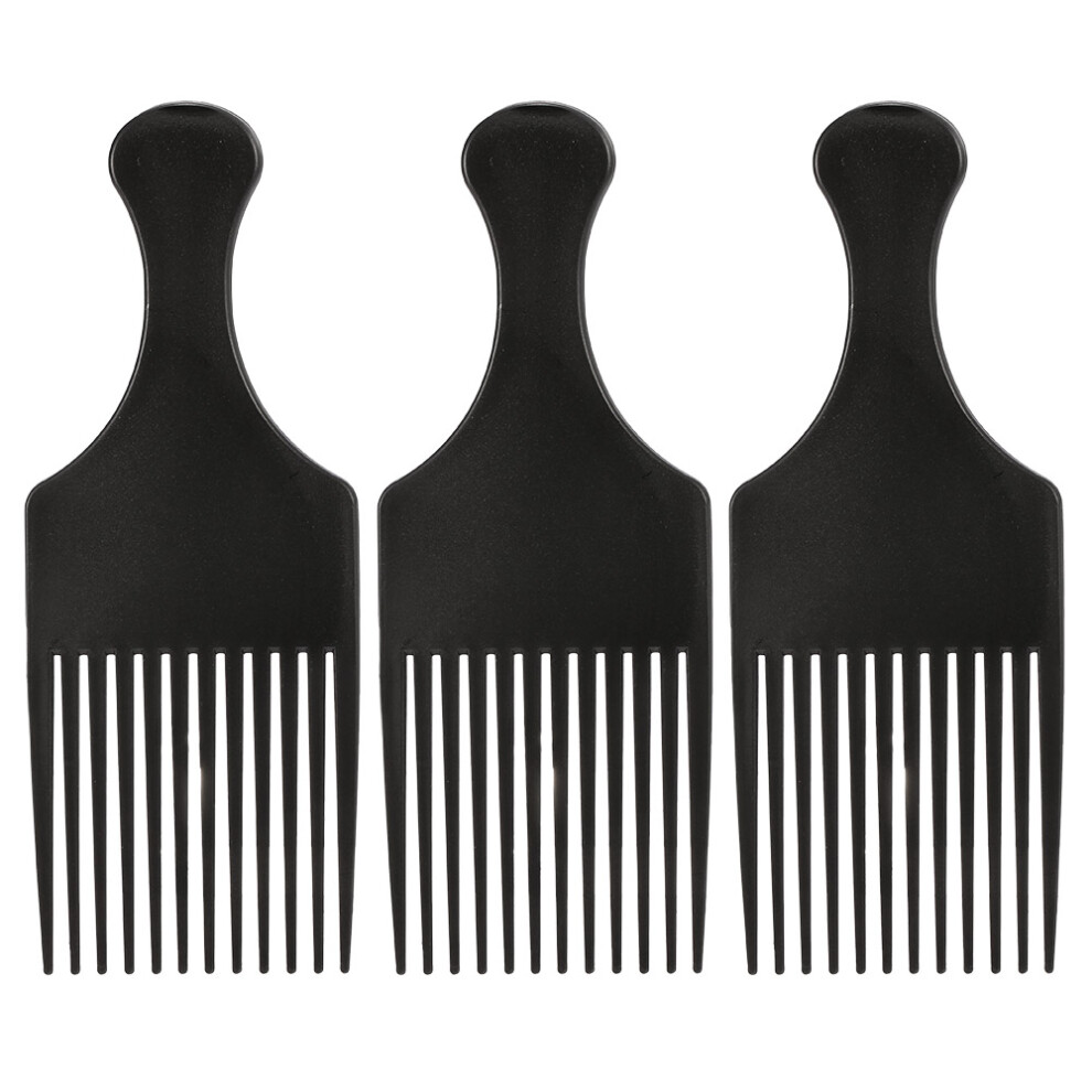 3Pcs Afro Comb Curly Hair Brush Comb Hairdressing Styling Tool Black for Man & Woman