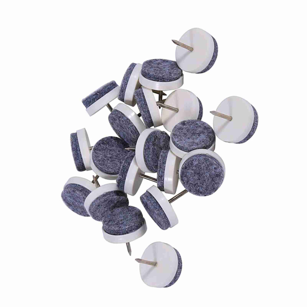 20X Furniture Table Chair Leg Floor Felt Pad Skid Glide Slide Diy Nail Protector White 24Mm 9451324471761