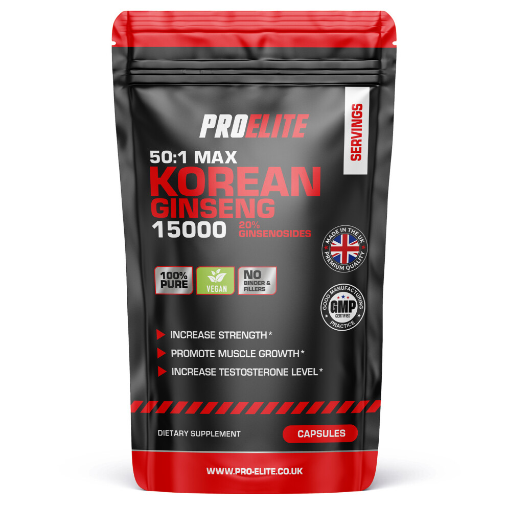 (60 Capsules) Korean Ginseng 300mg Vegan Capsules Energy Libido