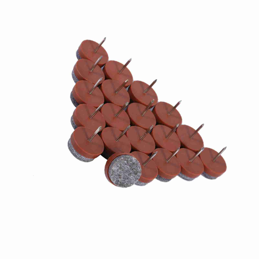 20Pcs/Set 20Mm Furniture Floor Felt Nail Pad Chair Table Leg Felt Protector (Brown) 8001324471820