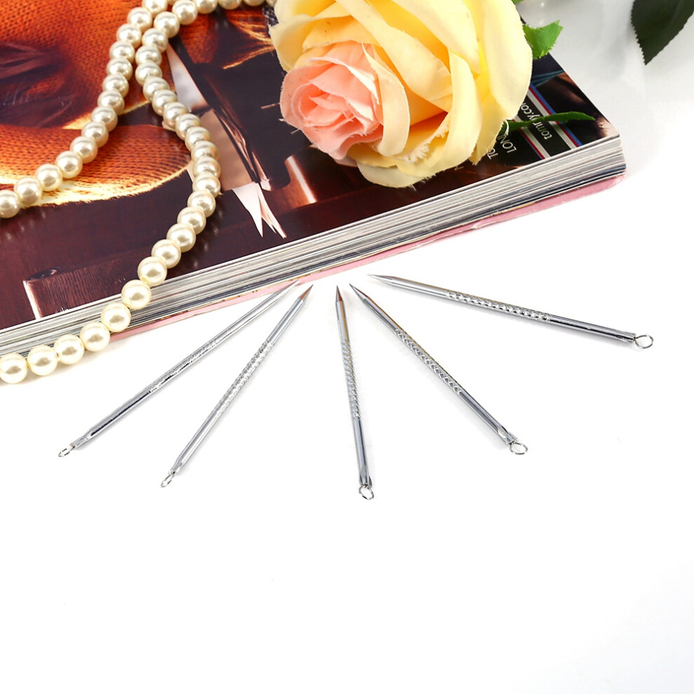 5Pcs Double end Stainless Steel Blackhead Comedone Pimple Acne Needle Skin Care Tool Set