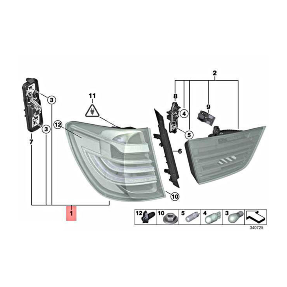 Left Rear Led Tail Lamp Trim Bezel Shell Brake For X3 F25 Light 4851826099473