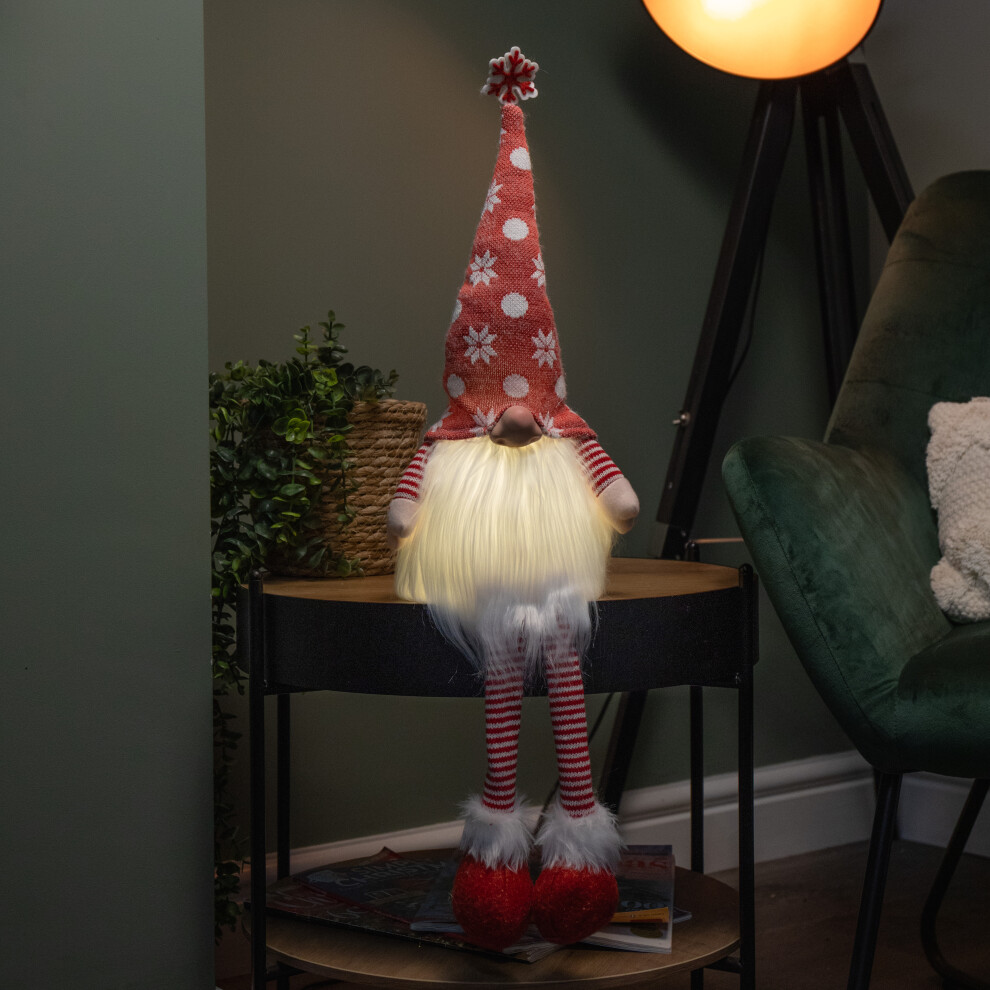 Samuel Alexander 69Cm Battery Operated Christmas Gonk Decoration With Dangly Legs In Red