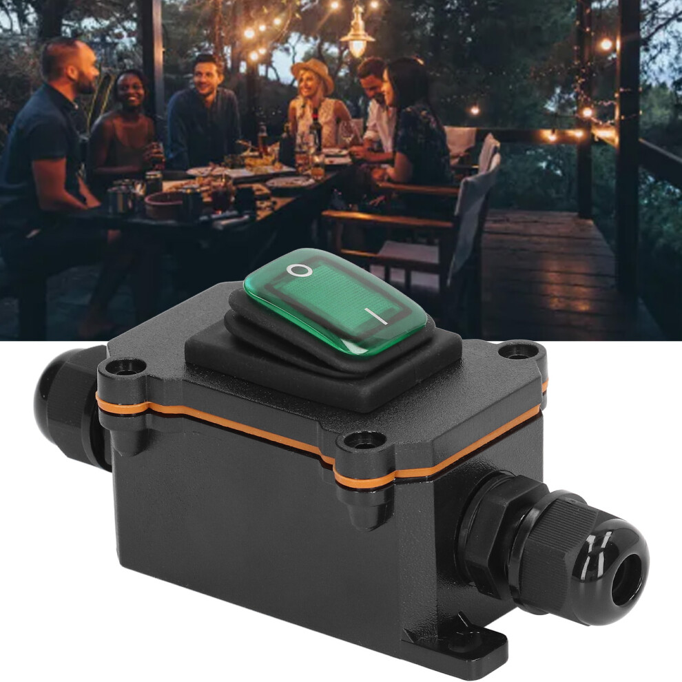 4 Pin 2 Position Inline Cord Switch With Rocker Button Ip65 Waterproof On Off Outdoor Toggle Switch Green 3591324476154