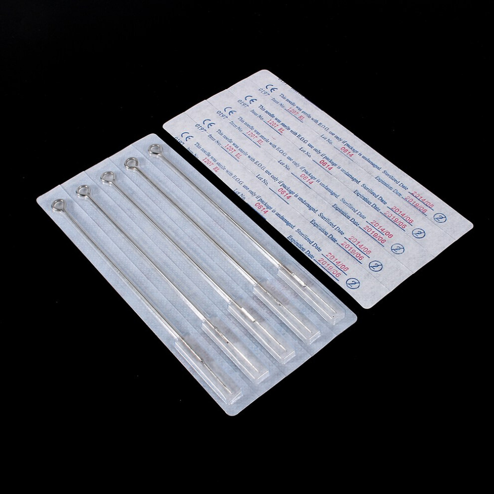 50Pcs Disposable Professional Mixed Sterilized Stainless Steel Round Liner Tattoo Needles