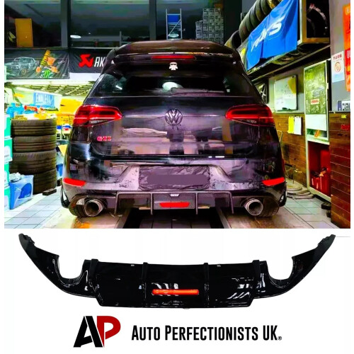 For VW Golf GTD GTI TSI TDI MK7.5 Rear Valance Diffuser Lip WITH LED