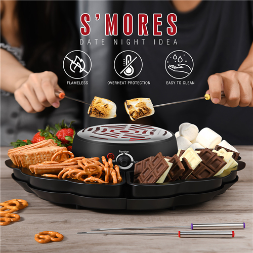 Tabletop Electric Marshmallow Roaster Set No Flame UK Plug Black 1
