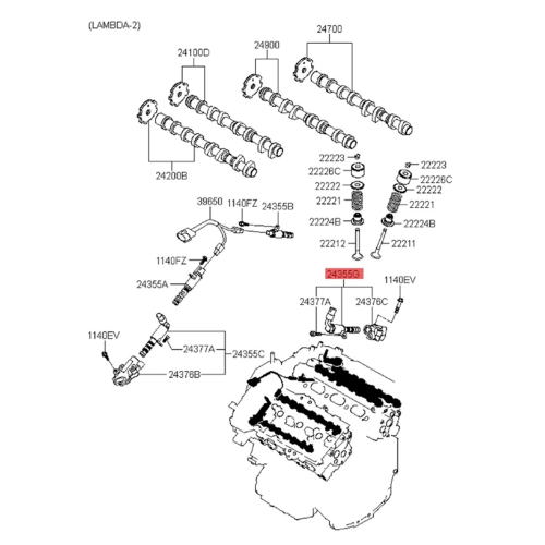 VVT128 Auspuff Variable Solenoid 24360-3CAB2 für
