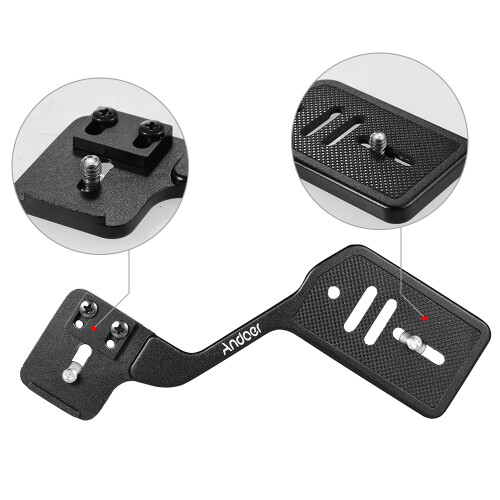 Andoer Universal Aluminum Bracket Mount Holder for Camera Speedlite Flash Light with 1/4 2
