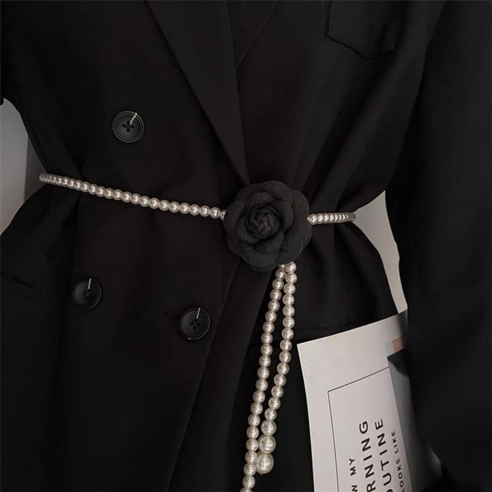 (A3) Fashion Flower Gold Chain Belt Female Waist Adjustable Punk Silver Metal Belts For Women High Quality Luxury Dress Pant Chains