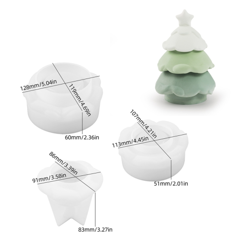 Mysterious Stacked Christmas Tree Silicone Mold 1
