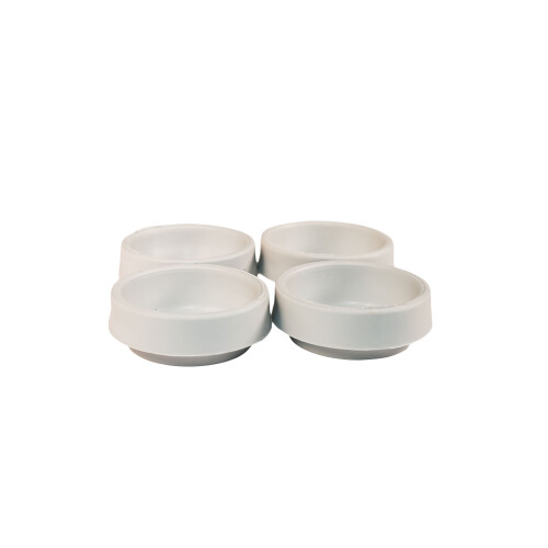 (Small 37mm internal, 4 Pack) Light Grey Rubber Castor Cups