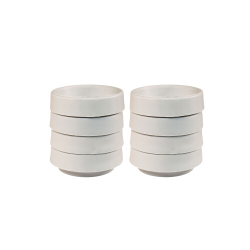 (Small 37mm internal, 8 Pack) Light Grey Rubber Castor Cups