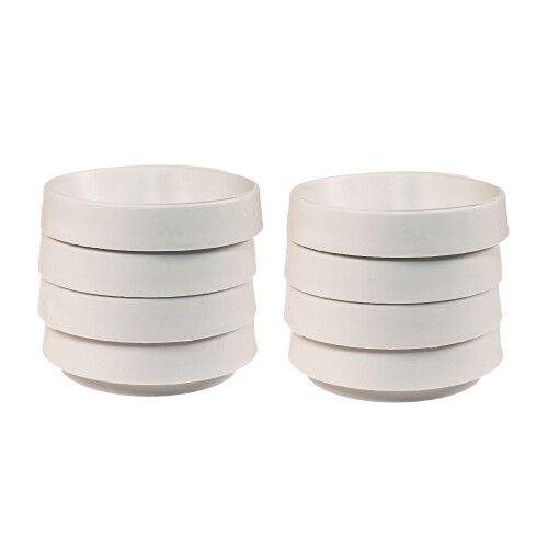 (Large 52mm internal, 8 Pack) Light Grey Rubber Castor Cups