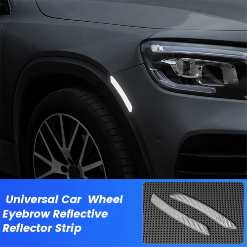2Pc Car Wheel Eyebrow Reflective Sticker Trim Universal B 1
