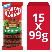 KitKat Hazelnut Chocolate Sharing Bar 99g (Pack of 15)