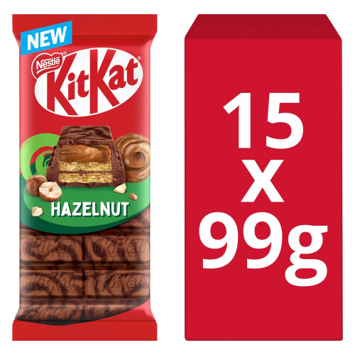 KitKat KitKat Hazelnut Chocolate Sharing Bar 99g (Pack of 15) 1