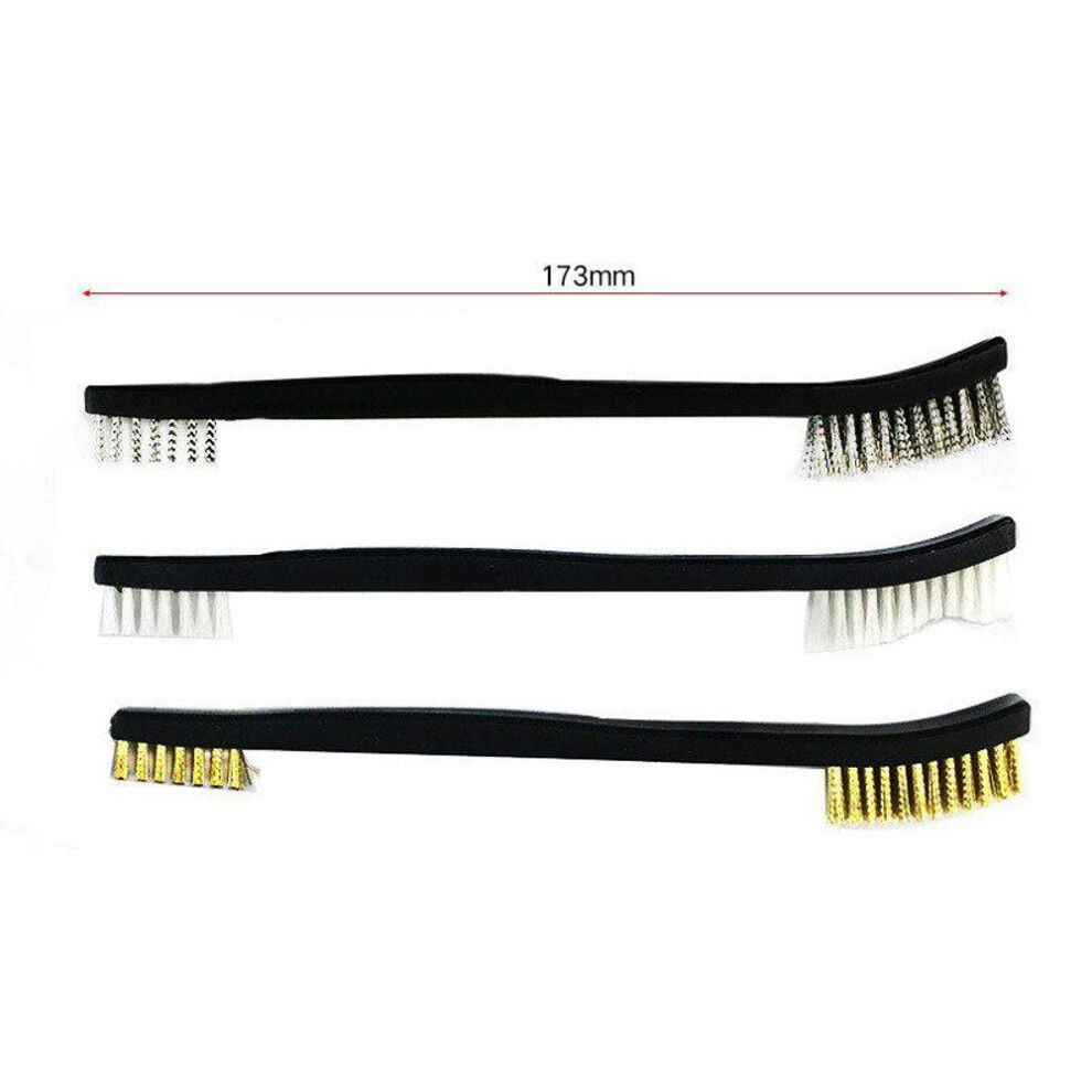 (as the picture, 3pcs) 7pcs/set Steel Wire Brush Nylon Pick Set Universal Gun Cleaning Kit Tactical  Pistol Gun Cleaning