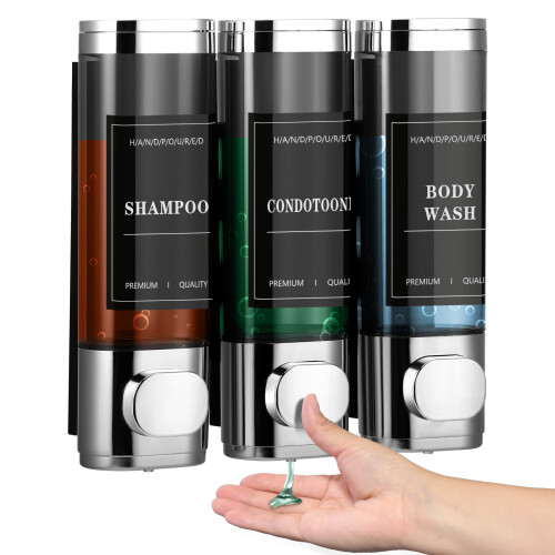 Shampoo Conditioner Dispenser, Bathroom Wall Mounted Soap Dispenser