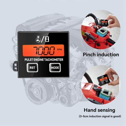 Tachometer Hour Meter RPM Digital Display Battery Replaceable 2