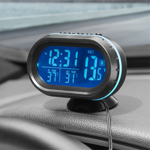 Innenausstattung 3 in 1 Auto Voltmeter Thermometer Uhr 12V/24V 2