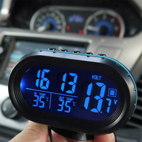 Innenausstattung 3 in 1 Auto Voltmeter Thermometer Uhr 12V/24V 1