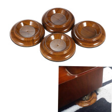 Satz mit 4 Acryl-Piano-Caster-Schalen mit Rosenholz-Muster & EVA-Anti-Rutsch-Basis