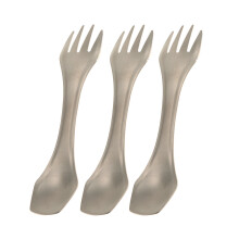 Outdoor-Titanium-Campingbesteck 3-teiliges Löffel-Gabel-Messer-Set für Rucksackreisen