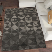 (Dark Grey, 120 x 170 cm) New Modern Geometric Rugs High Quality Living Room Indoor Runner Rug