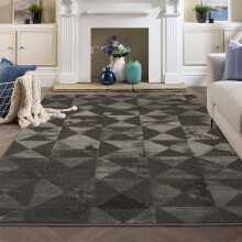 (Dark Grey, 160 x 230 cm) New Modern Geometric Rugs High Quality Living Room Indoor Runner Rug