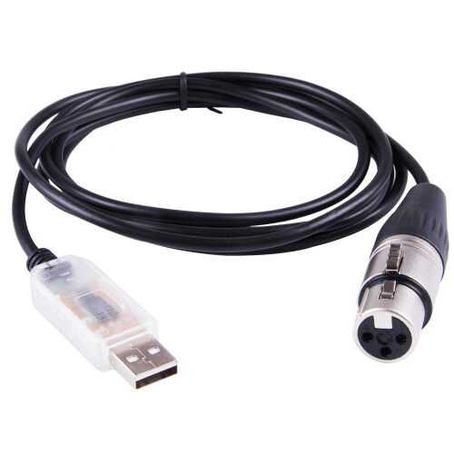 FTDI USB to 485 Module XLR RS485 Serial Data Cable 1.8M QLC DMX512 Stage Lighting Control Cable Transparent USB Indicator Lamp 2